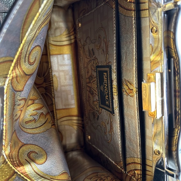 FENDI X VERSACE Vitello Seta Nappa Fendace FF Baroque Medium Peekaboo Bag - Picture 6 of 7
